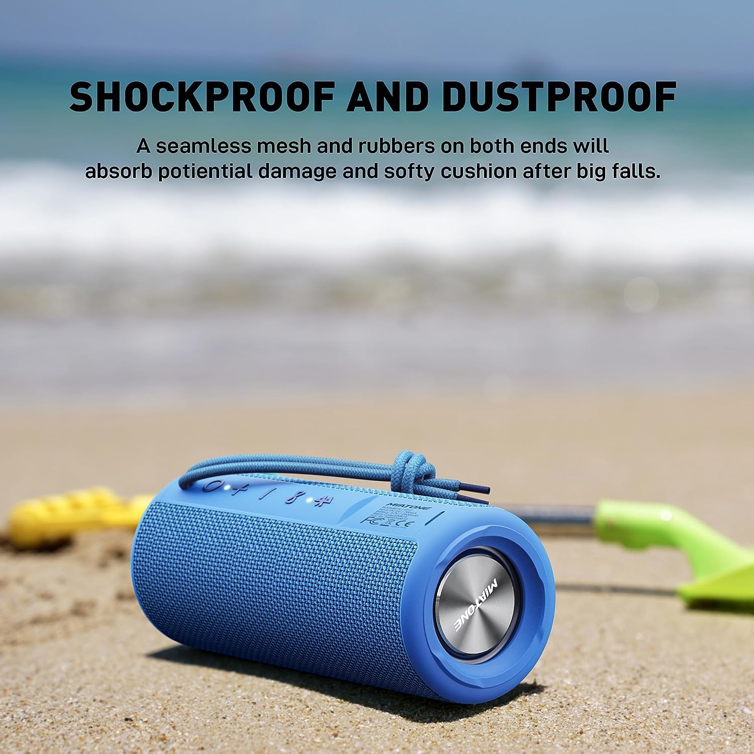 "Ultimate Outdoor Adventure: Waterproof Blue Bluetooth Speaker - Take Your Music Anywhere!"