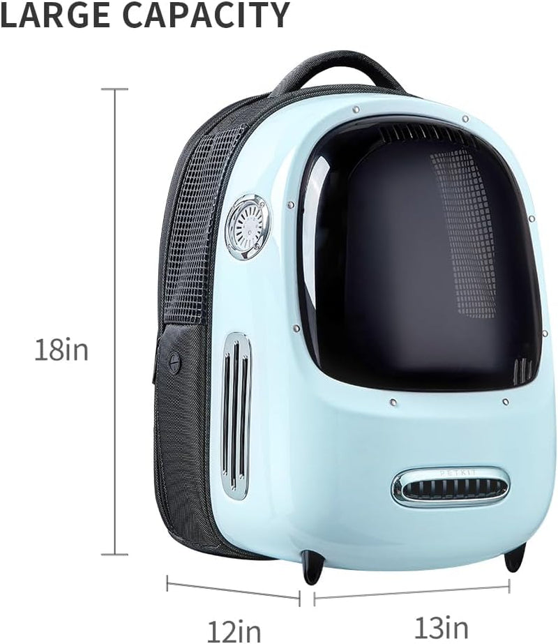 "Ultimate Pet Travel Companion: Airy, Illuminated, and Roomy Backpack for On-The-Go Cats and Dogs!"