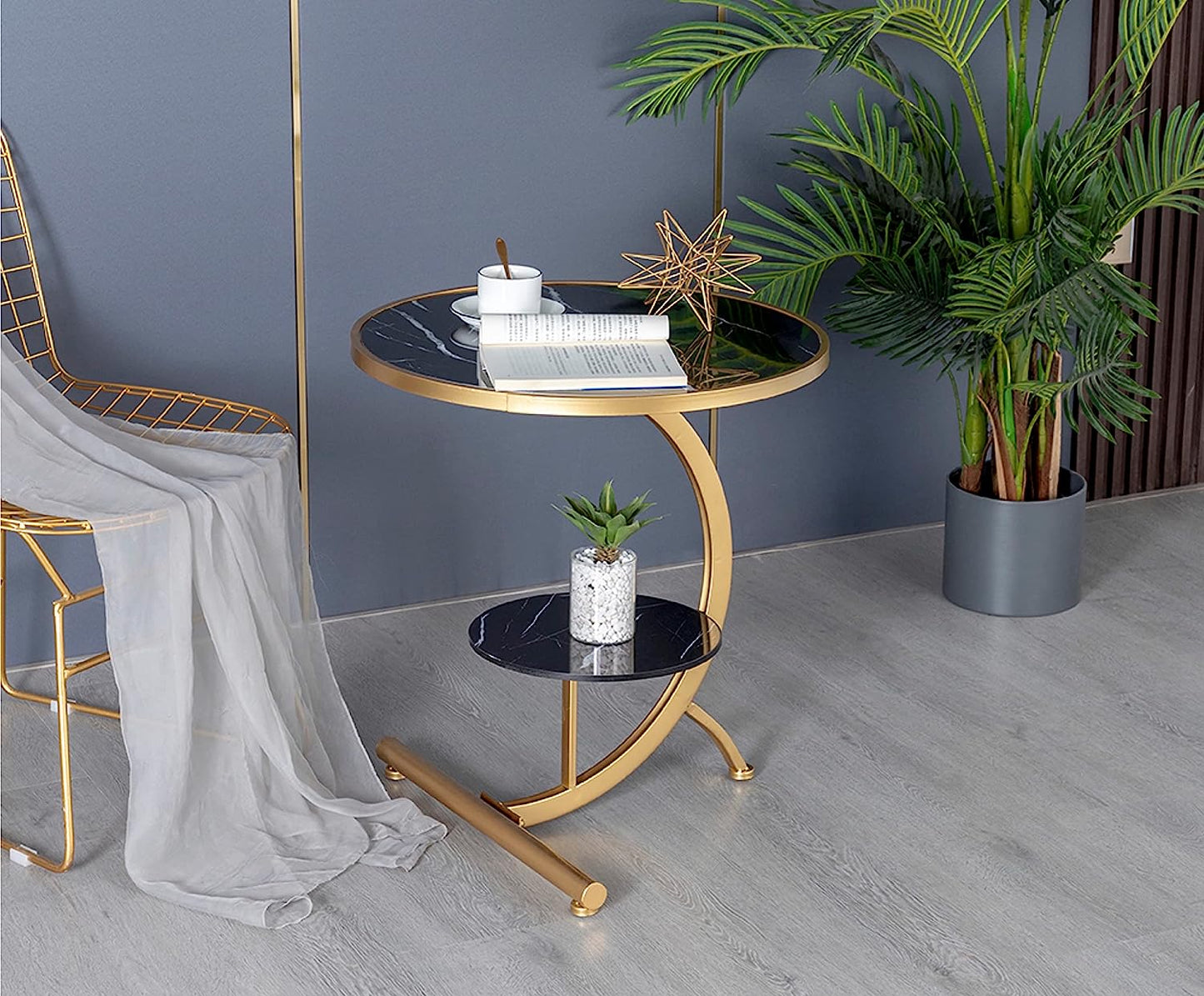 "Stylish Marble-Look Coffee Table: Versatile Storage Shelf, Perfect for Any Home or Living Room"