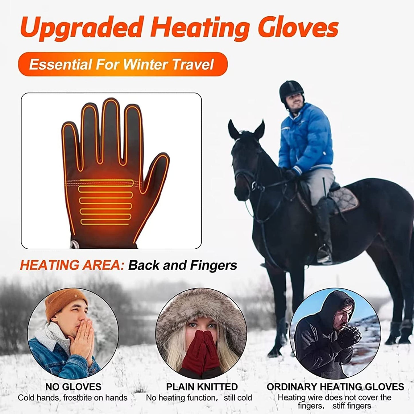 "Ultimate Winter Comfort: Rechargeable Heated Gloves with Touchscreen Compatibility and Breathable Thin Liners - Perfect for Outdoor Activities!"