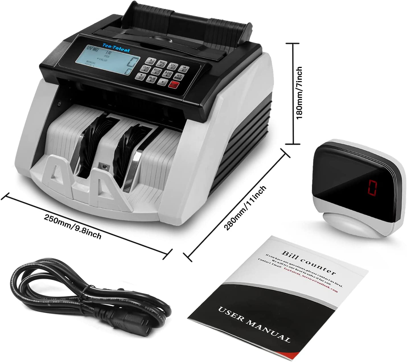 "Ultimate Black Bill Counter: Advanced UV/MG/MT/IR Detection, Lightning-Fast - Count 1,000 Bills/Min!"