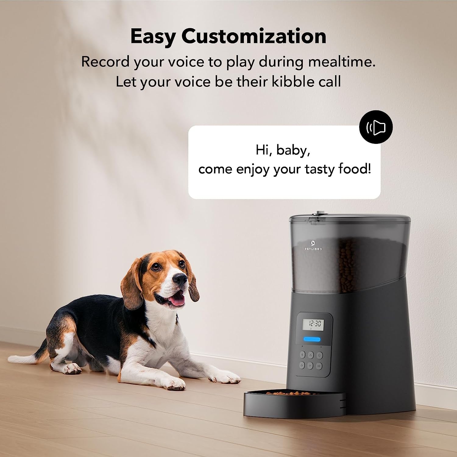 "Convenient and Intelligent 6L Automatic Pet Feeder: Scheduled Feeding, Secure Lid, and Food Monitoring"