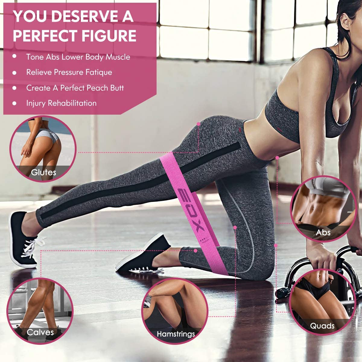 "Ultimate Non-Slip Loop Bands: Sculpt and Strengthen Legs, Butt, and Glutes - 5 Progressive Resistance Levels"