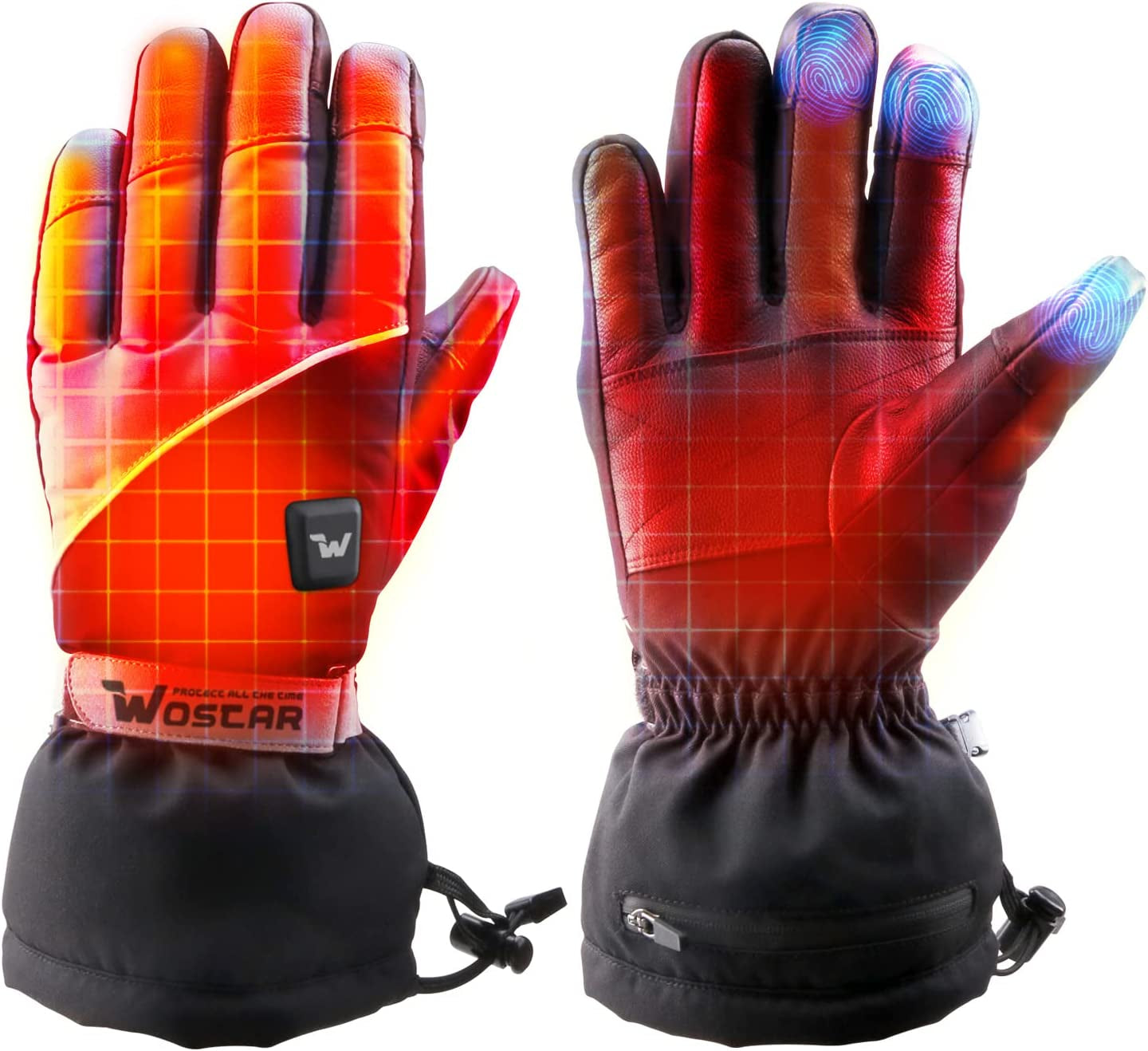 "Ultimate Warmth and Comfort: Electric Heated Gloves with Adjustable Heat Levels, Touchscreen Functionality, and Waterproof Design - Perfect for Men and Women in Skiing and Snowboarding"