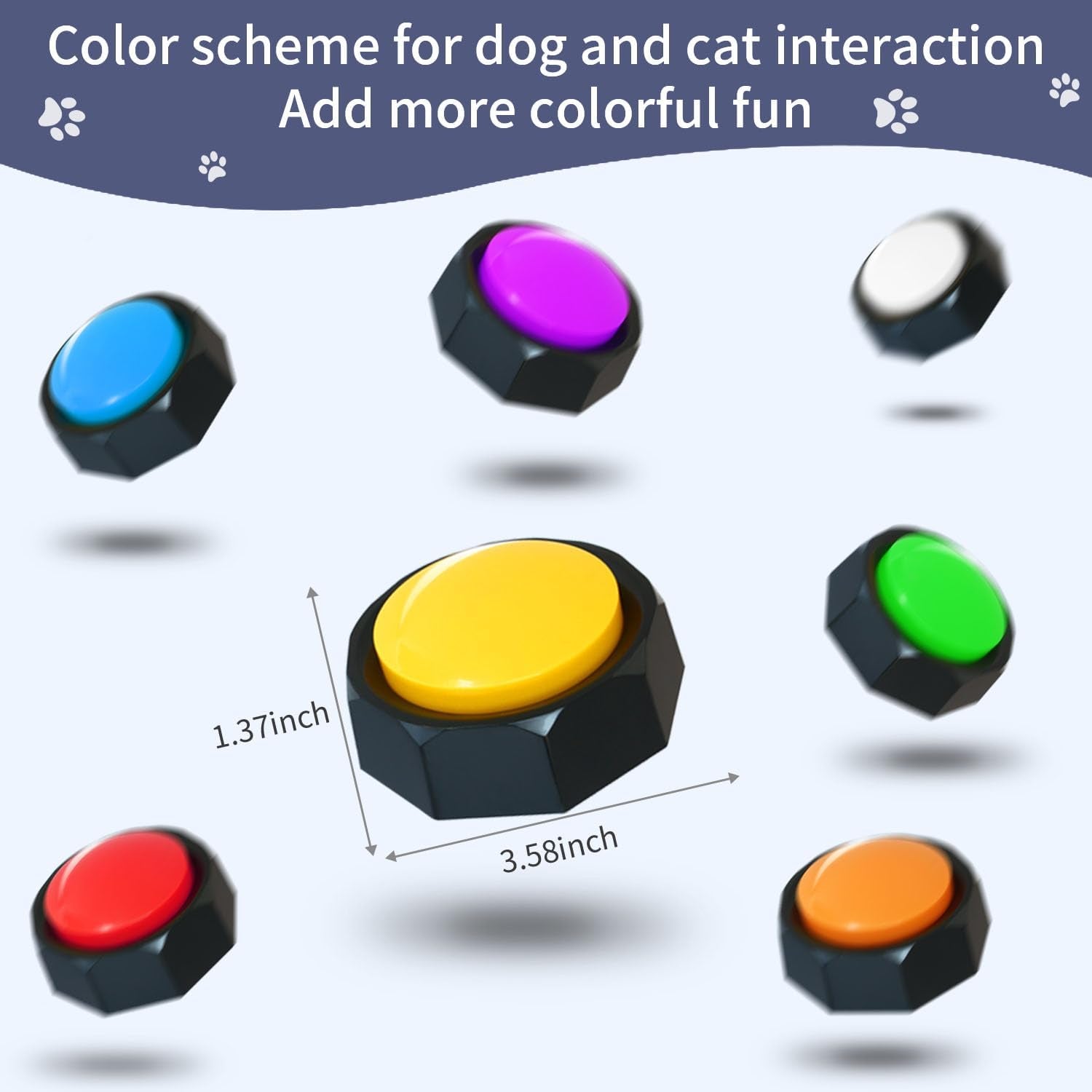 "Enhance Your Dog Training with Our Recordable Buzzer Set - Personalize Commands and Messages - 10 Seconds Playback - Vibrant Green and Purple Buttons - Set of 2"