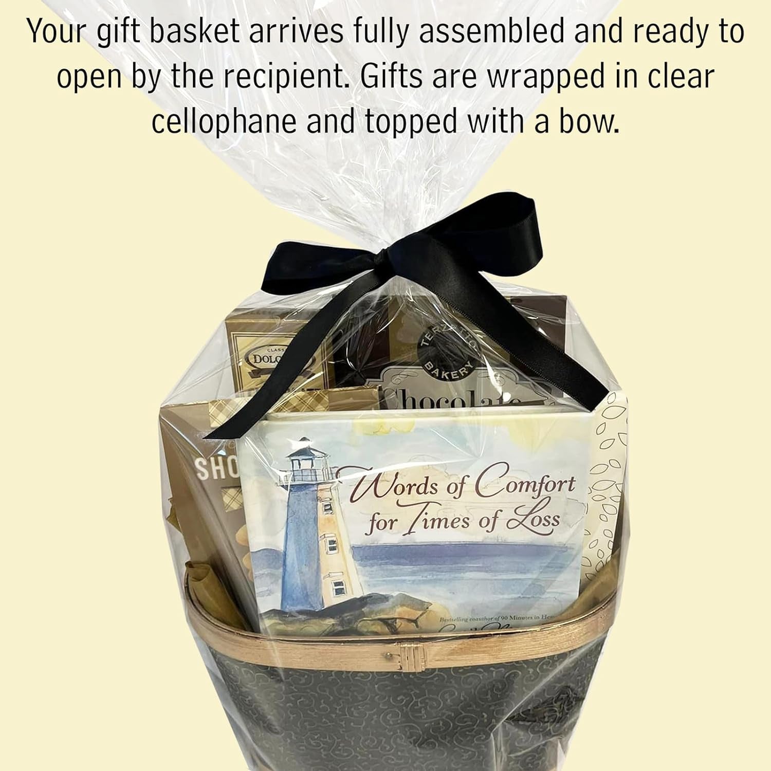 "Thoughtful Sympathy Gift Basket: a Heartwarming Book of Comfort and Nourishing Snacks for Healing"