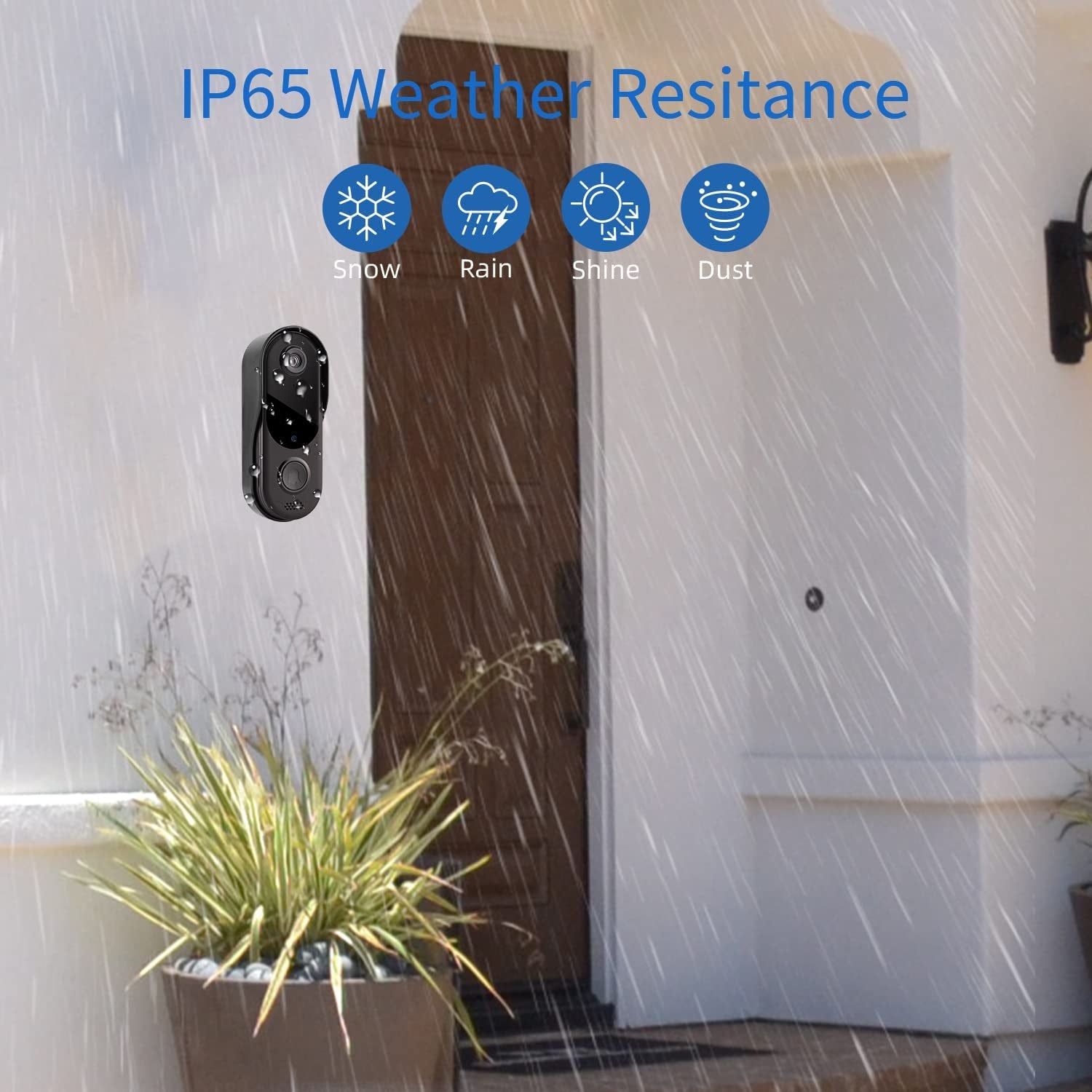 "Ultimate Security: Wireless Wifi Video Doorbell with Waterproof Design, Battery Powered, 2-Way Audio, Smart Ir, Wide Angle Lens, Cloud Storage, and Easy 2.4G Wifi Setup"