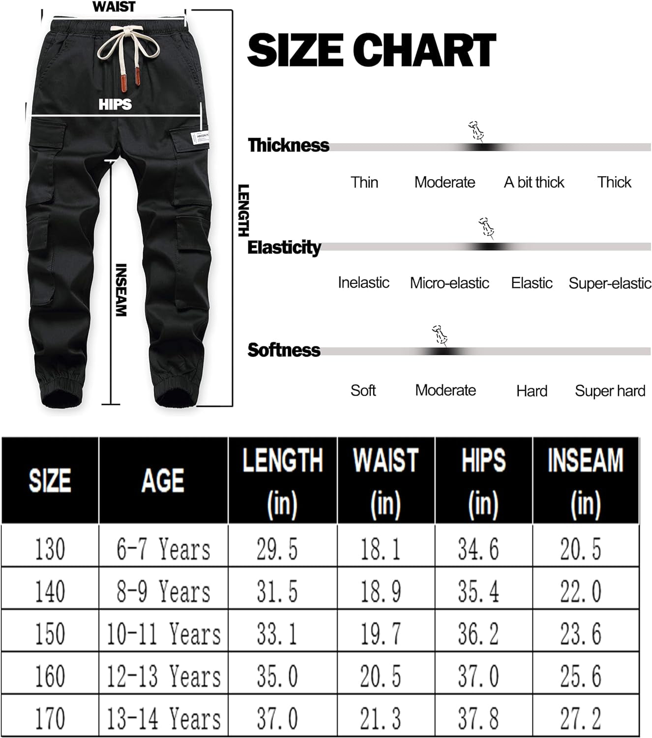 "Ultimate Comfort Boys Cargo Pants: Stylish Cotton Joggers with Drawstring Waist and Elastic Cuffs"