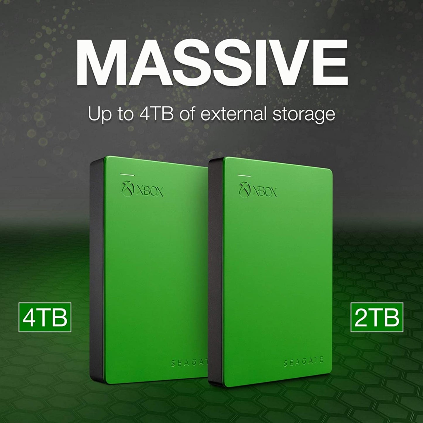 "Expand Your Gaming Universe with the 4TB Game Drive for Xbox: Portable External Hard Drive, Xbox One Edition - Vibrant Green"