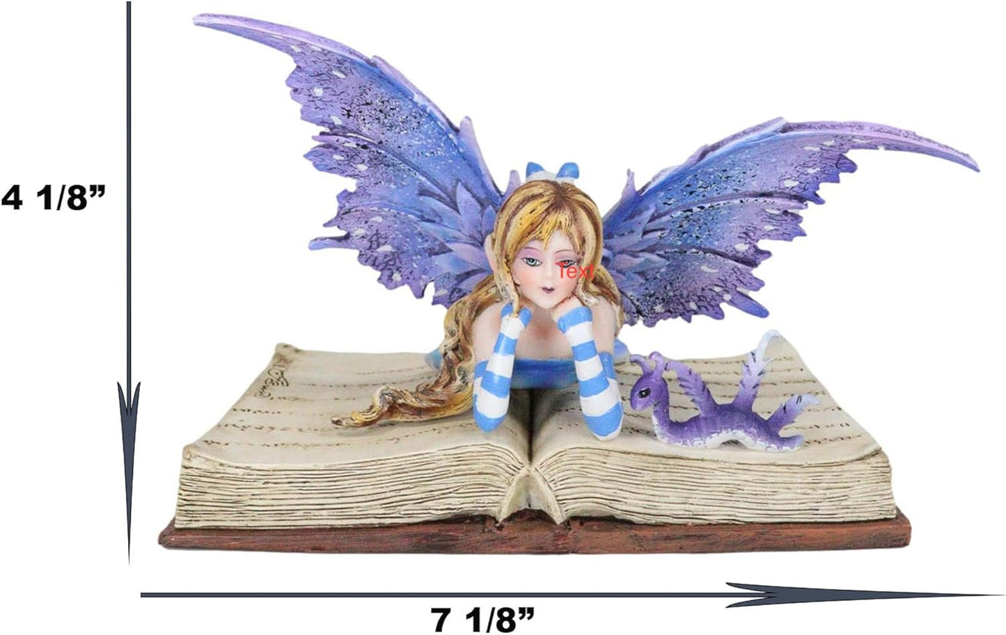 "Enchanting Purple Lavender Fairy with Dragon Statue: 7.25" Collectible for Fantasy Lovers"