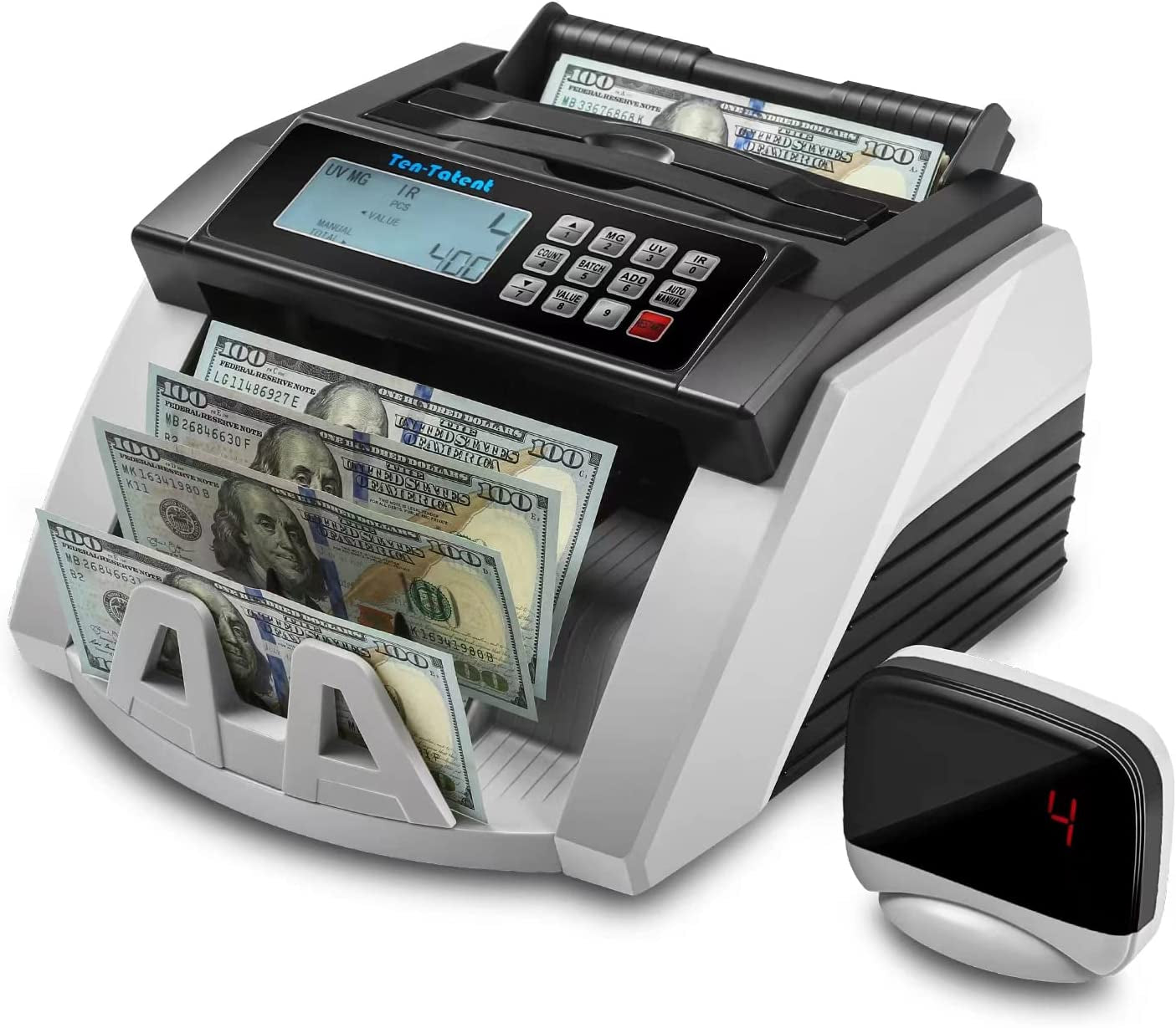 "Ultimate Black Bill Counter: Advanced UV/MG/MT/IR Detection, Lightning-Fast - Count 1,000 Bills/Min!"